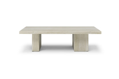 Beige Marble Double Pedestal Coffee Table image 2