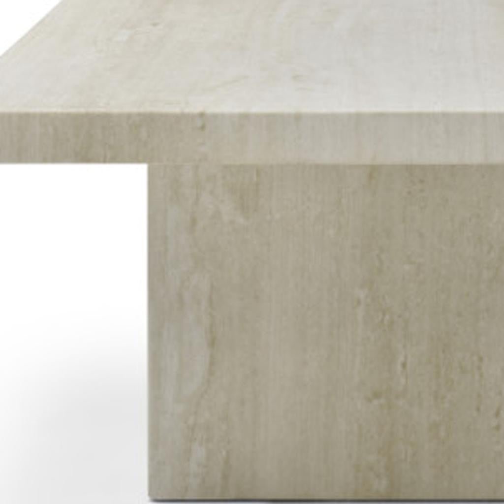 Beige Marble Double Pedestal Coffee Table image 5