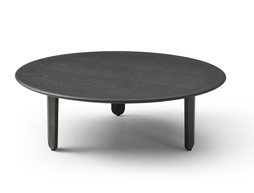 Black Solid Wood Round Coffee Table image 2