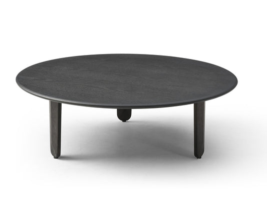 Black Solid Wood Round Coffee Table image 2