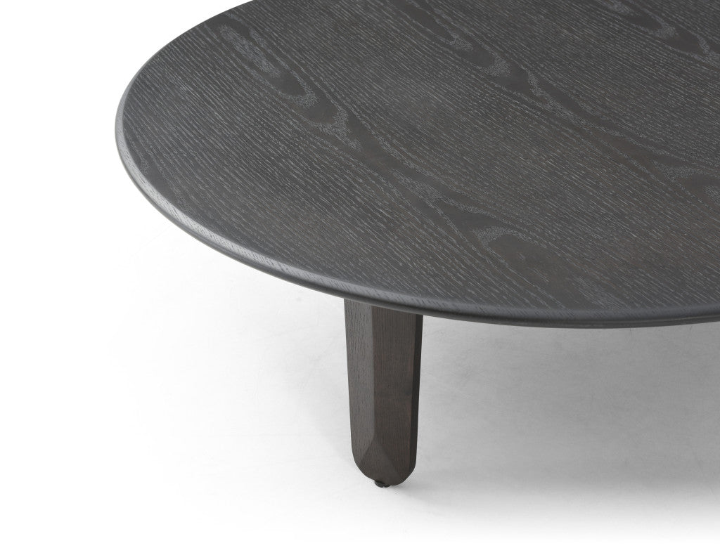 Black Solid Wood Round Coffee Table image 4