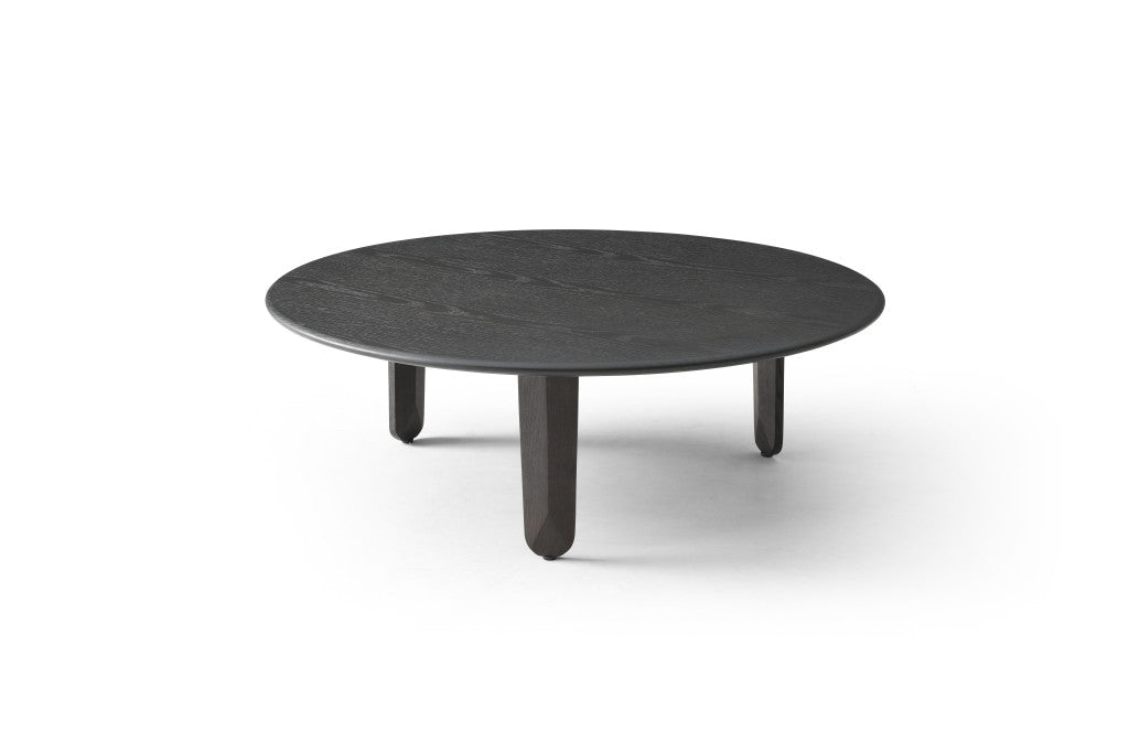 Black Solid Wood Round Coffee Table image 3