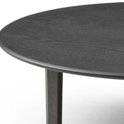 Black Solid Wood Round Coffee Table image 5