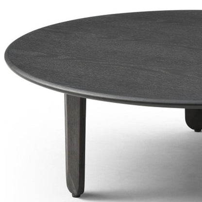 Black Solid Wood Round Coffee Table image 6