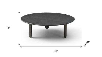 Black Solid Wood Round Coffee Table image 7