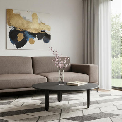 Black Solid Wood Round Coffee Table image 1