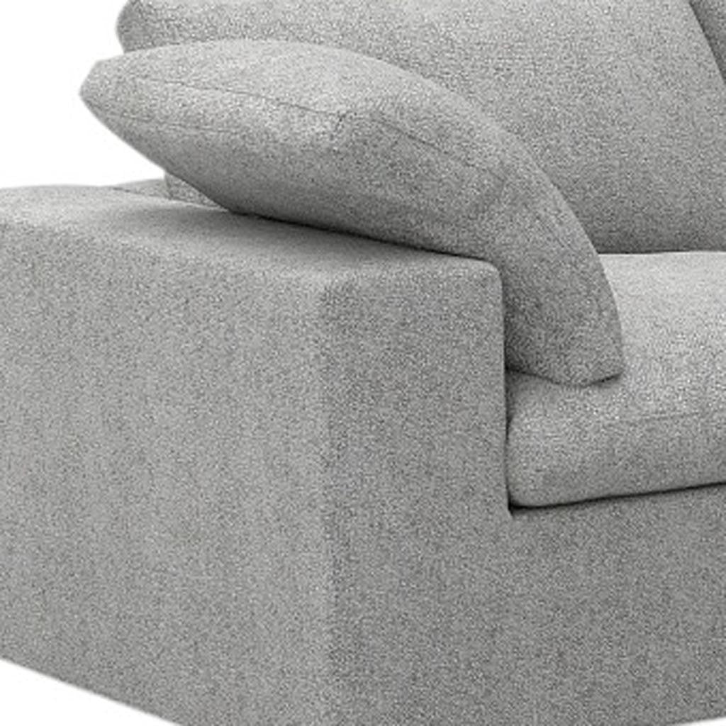 Light Gray Linen Blend Modular Sofa With Ottoman & Storage