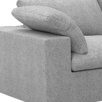 Light Gray Linen Blend Modular Sofa With Ottoman & Storage