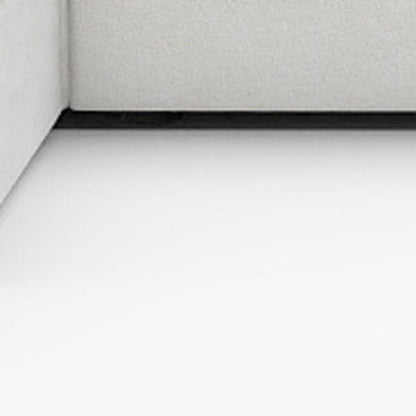 White Linen Blend Modular Sofa With Ottomans Toss Pillows & Storage