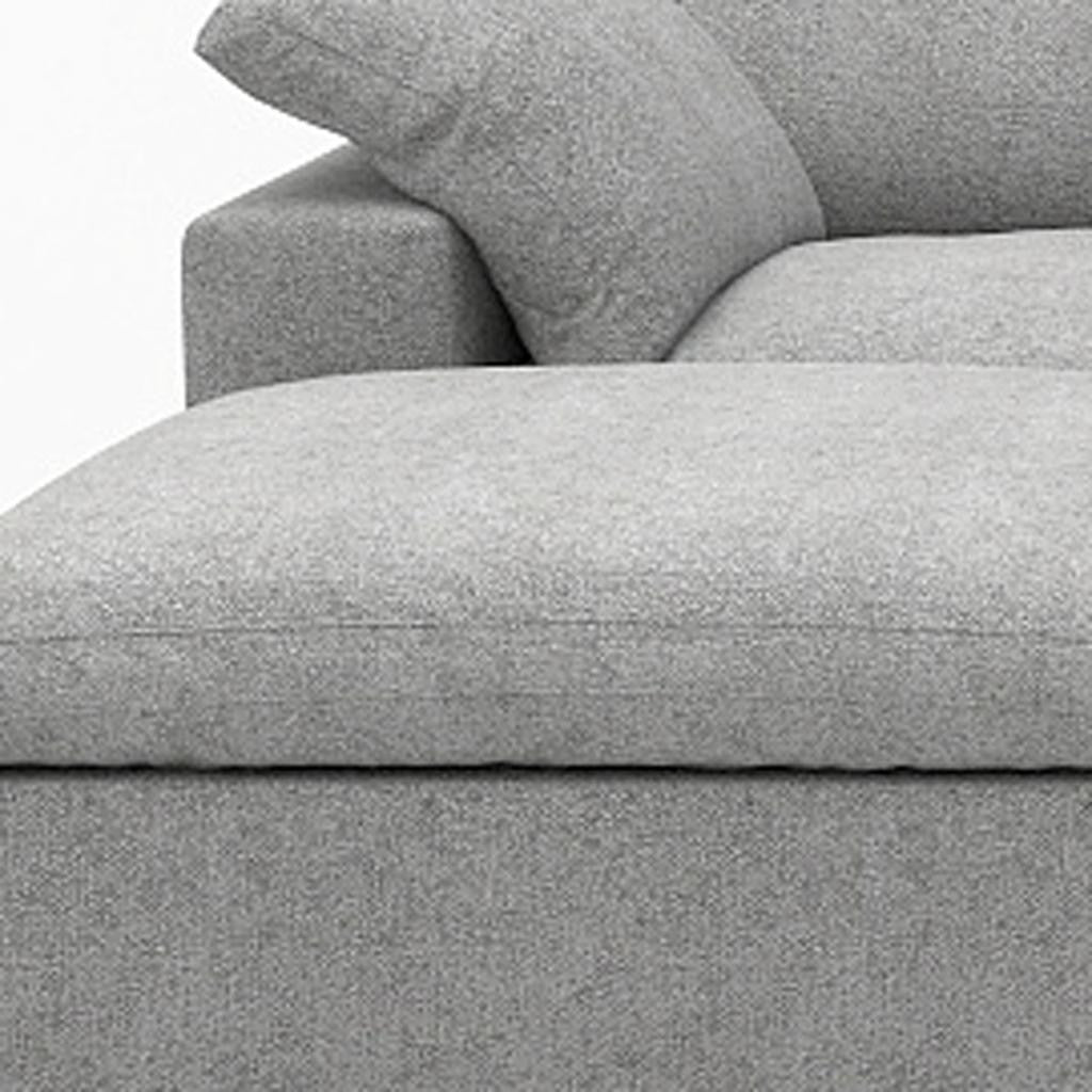 Light Gray Linen Blend Modular Sofa With Ottomans Toss Pillows & Storage