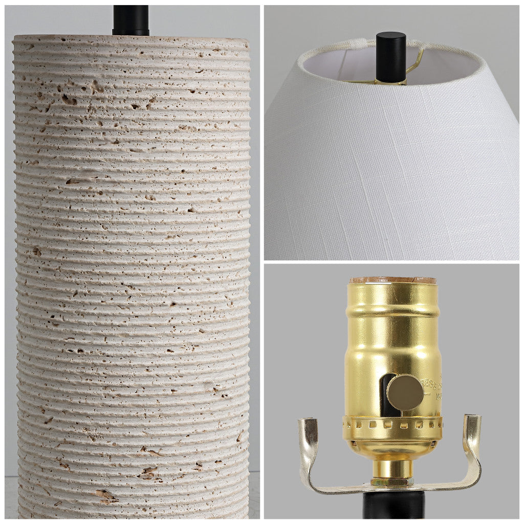 Beige Novelty Table Lamp w/ Empire Shade