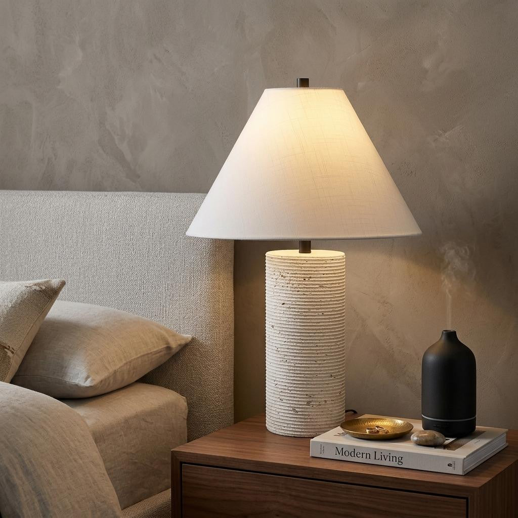 Beige Novelty Table Lamp w/ Empire Shade
