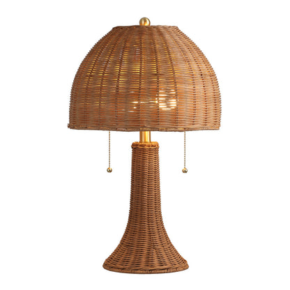 Natural Lantern Bedside Lamp w/ Dome Shade