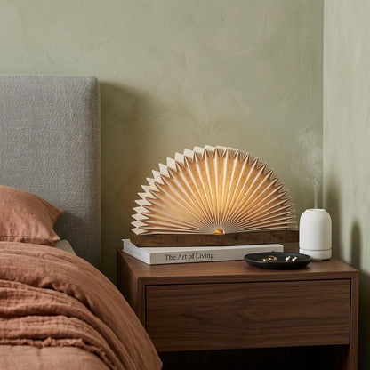 Natural Geometric Table Lamp w/ Novelty Shade