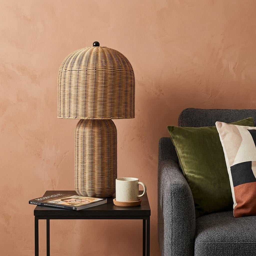 Clear Round Table Lamp w/ Globe Shade