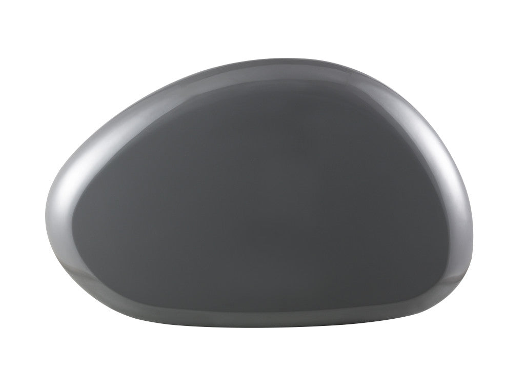 Gray Wood & Steel Oval Coffee Table image 3