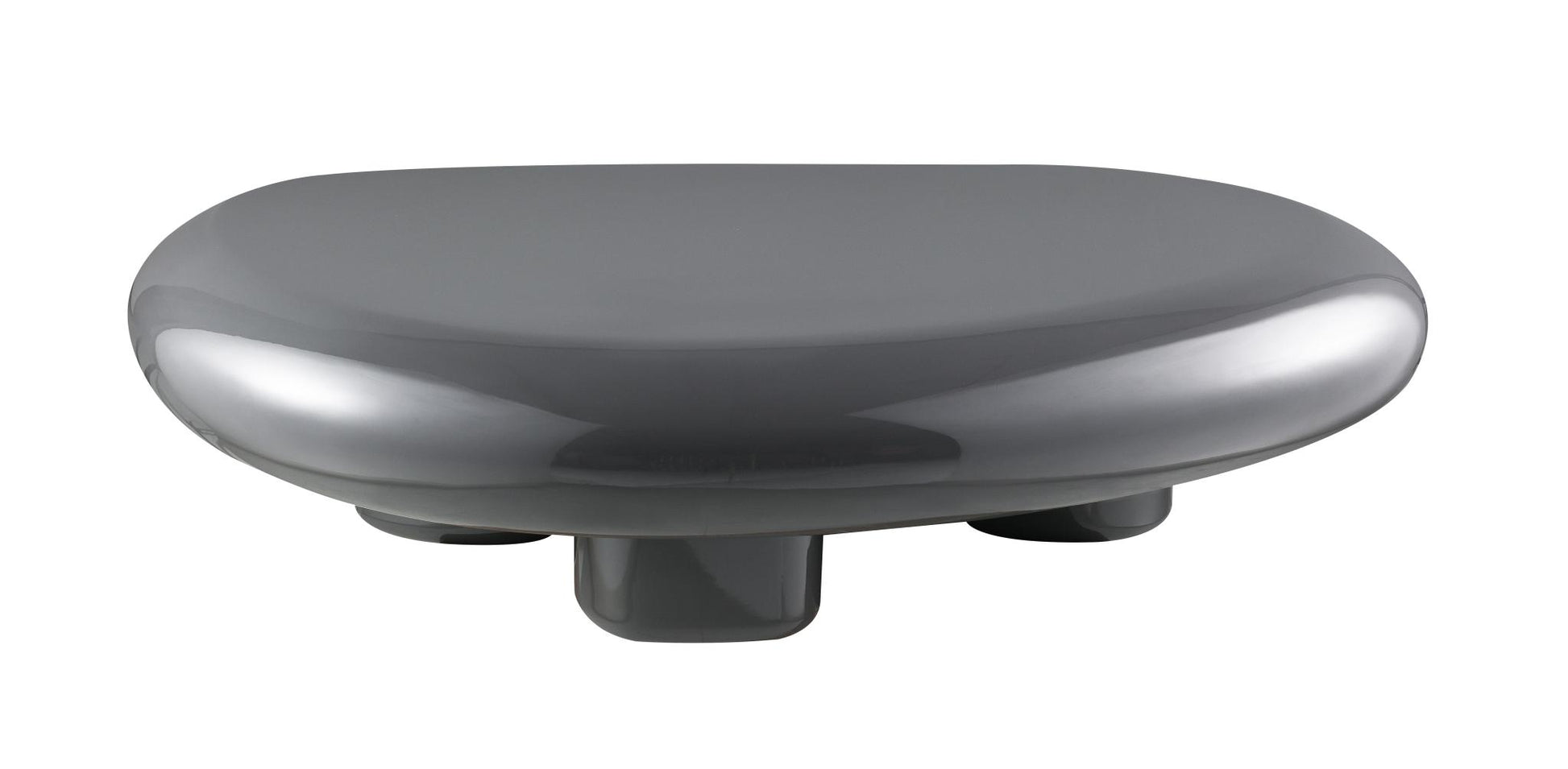 Gray Wood & Steel Oval Coffee Table image 4