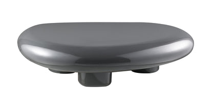 Gray Wood & Steel Oval Coffee Table image 4