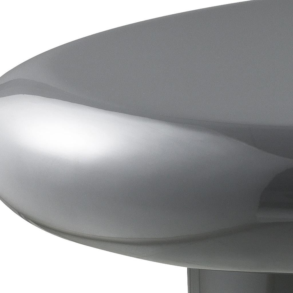 Gray Wood & Steel Oval Coffee Table image 5