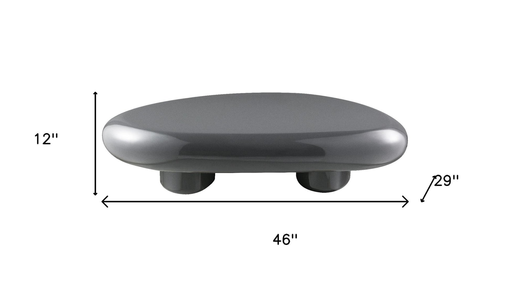 Gray Wood & Steel Oval Coffee Table image 6