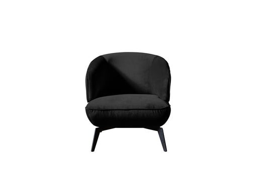 Black Velvet & Steel Lounge Chair