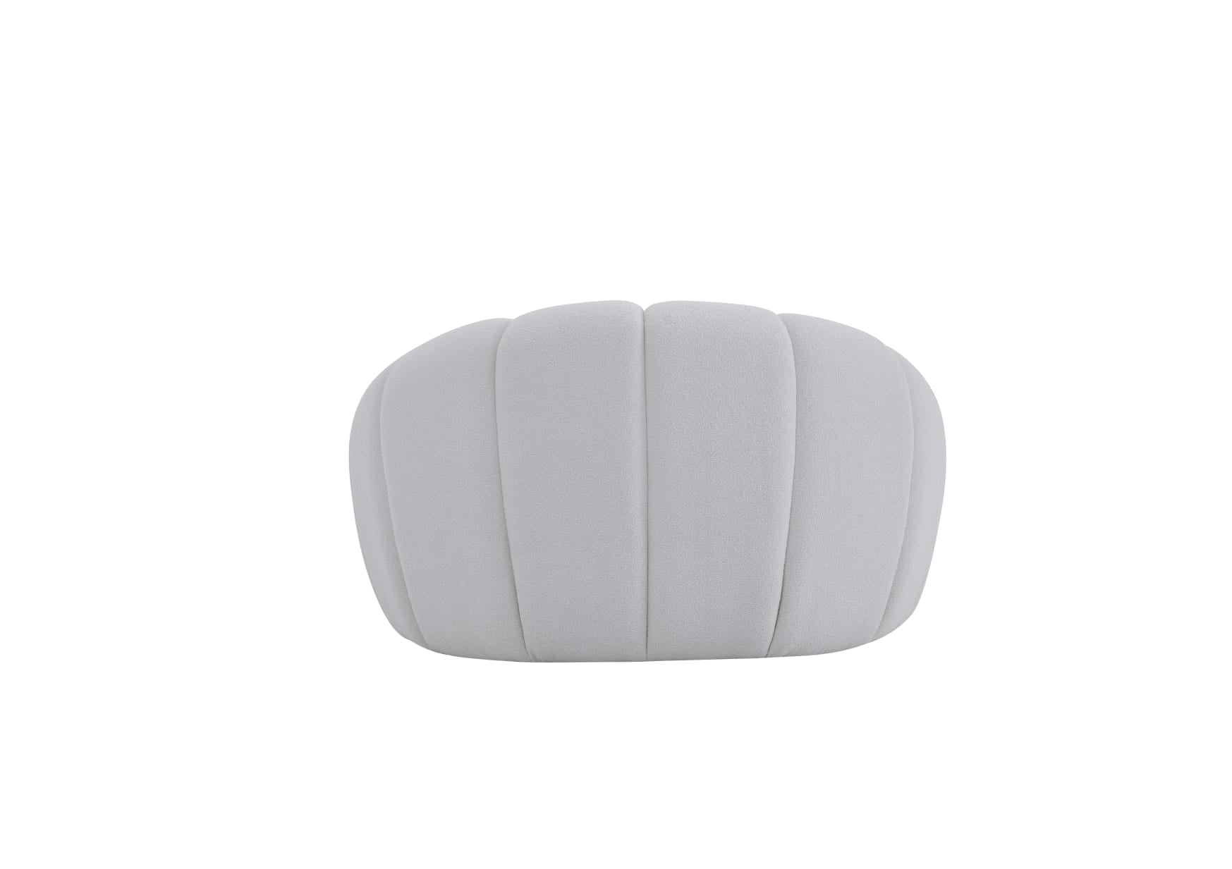 White Tufted Boucle Curved Lounge Chair