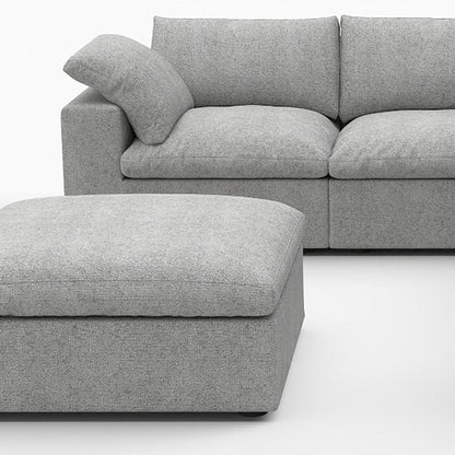 Light Gray Linen Blend Modular 6 Piece Sectional w/ Ottoman
