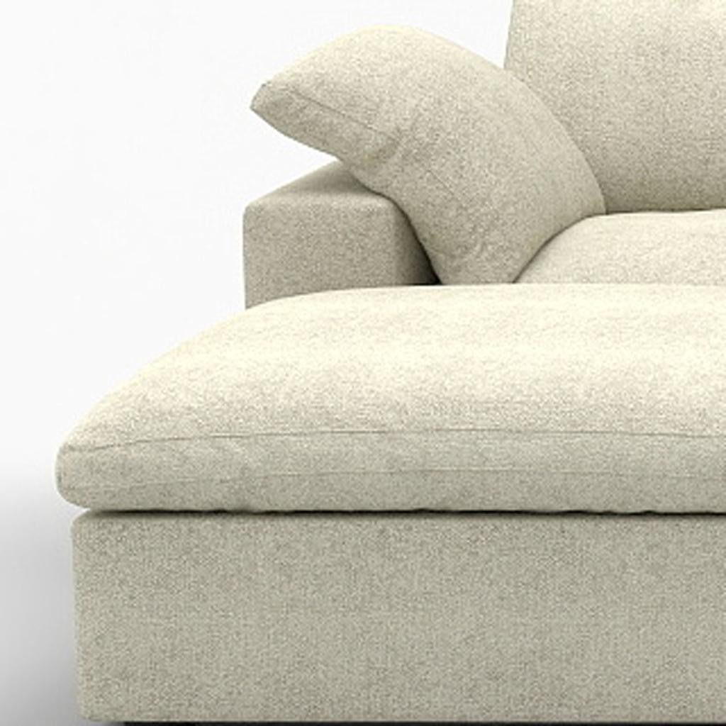 Khaki Linen Blend Modular Universal Sofa With Ottoman & Storage