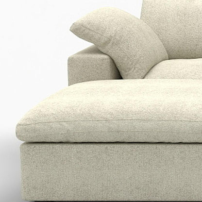 Khaki Linen Blend Modular Universal Sofa With Ottoman & Storage