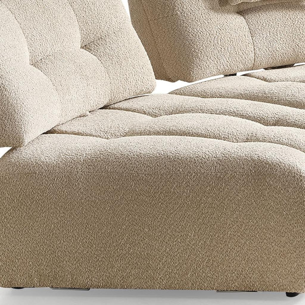 Taupe Boucle Curved Sectional