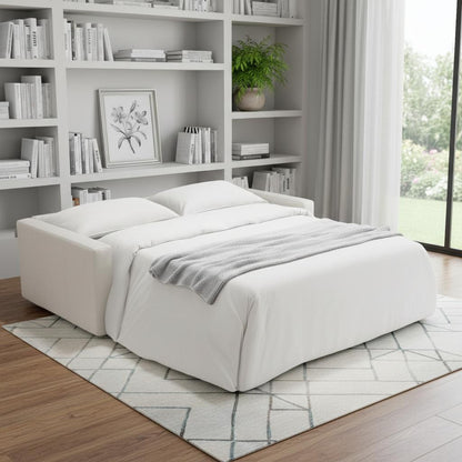 White Leather Sleeper Sofa