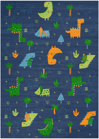 Nourison Imagination Navy & Multicolor Machine Washable Rug - Main