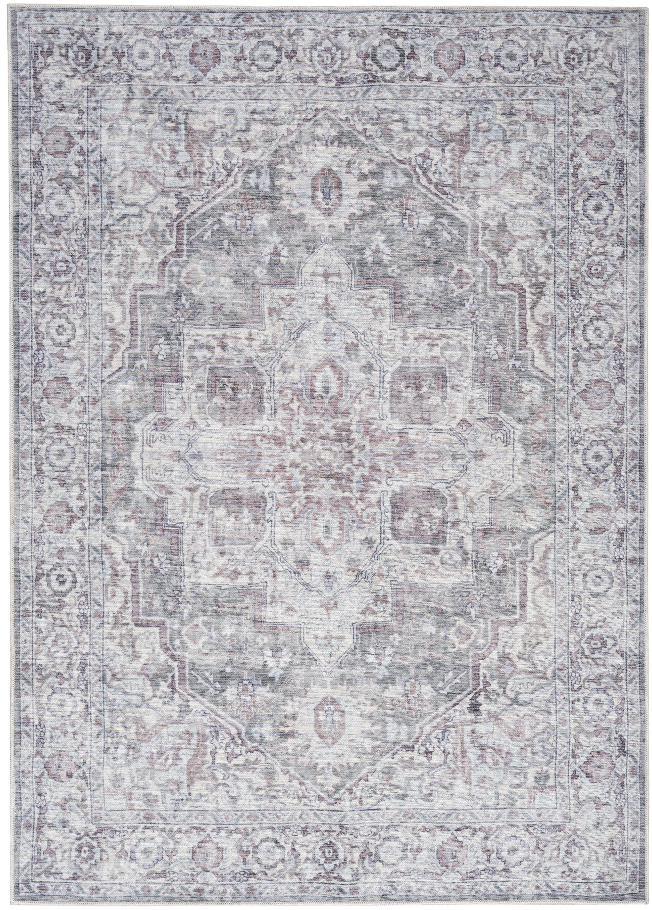 Nourison New Concept Ivory & Grey Machine Washable Rug - Main