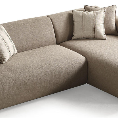 Taupe Boucle L Shaped 2 Piece Sofa & Chaise Sectional