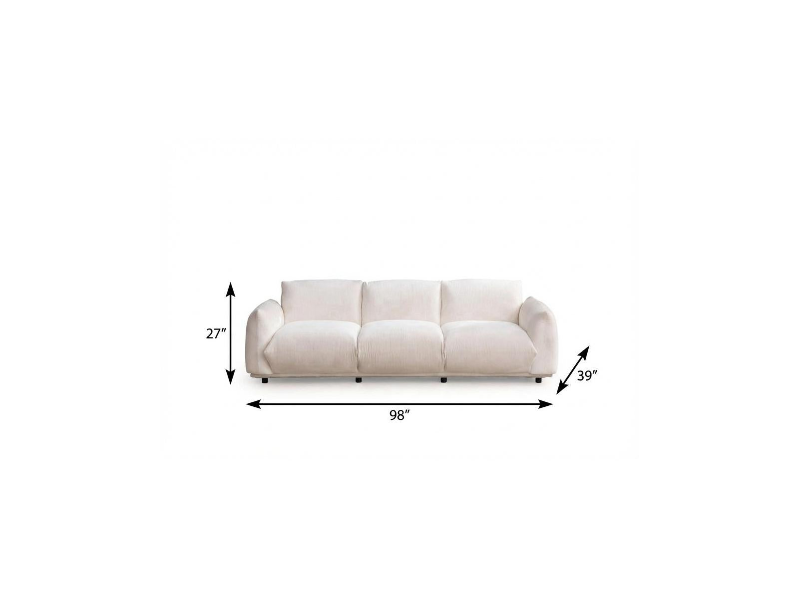 White Velvet Sofa