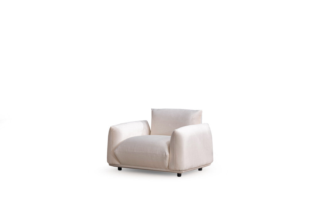 White Velvet Arm Chair