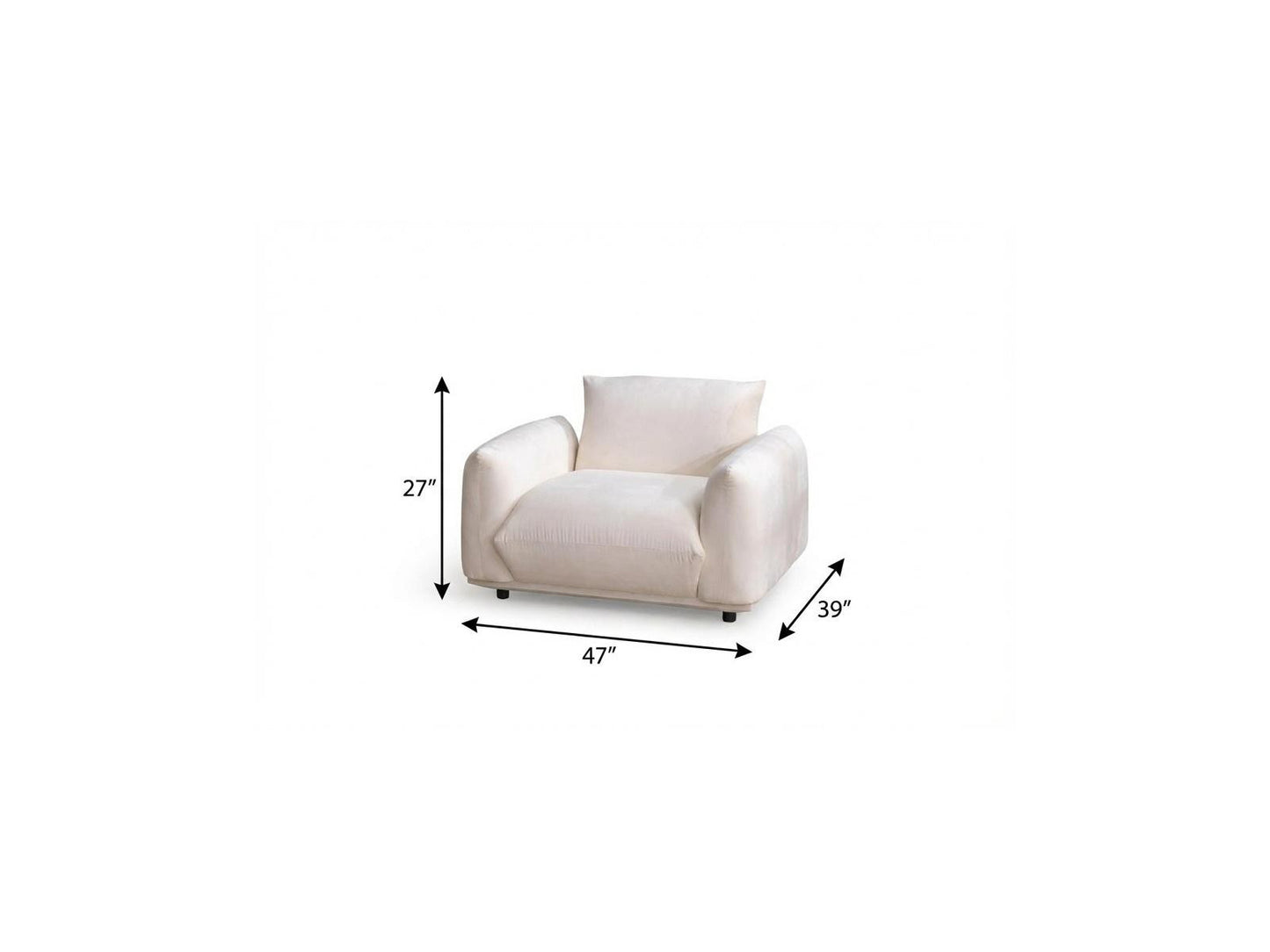 White Velvet Arm Chair