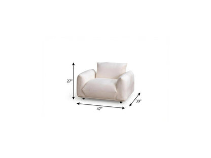 White Velvet Arm Chair