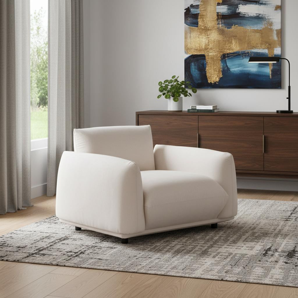 White Velvet Arm Chair