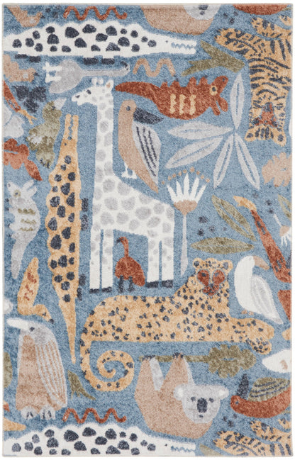Nourison Astra Multicolor Pet Friendly Machine Washable Rug - 3'3" x 5'