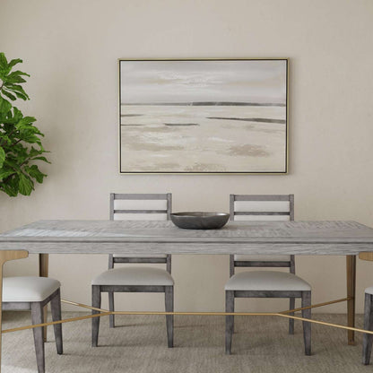 Silver Landscape Framed Canvas - Room Scene