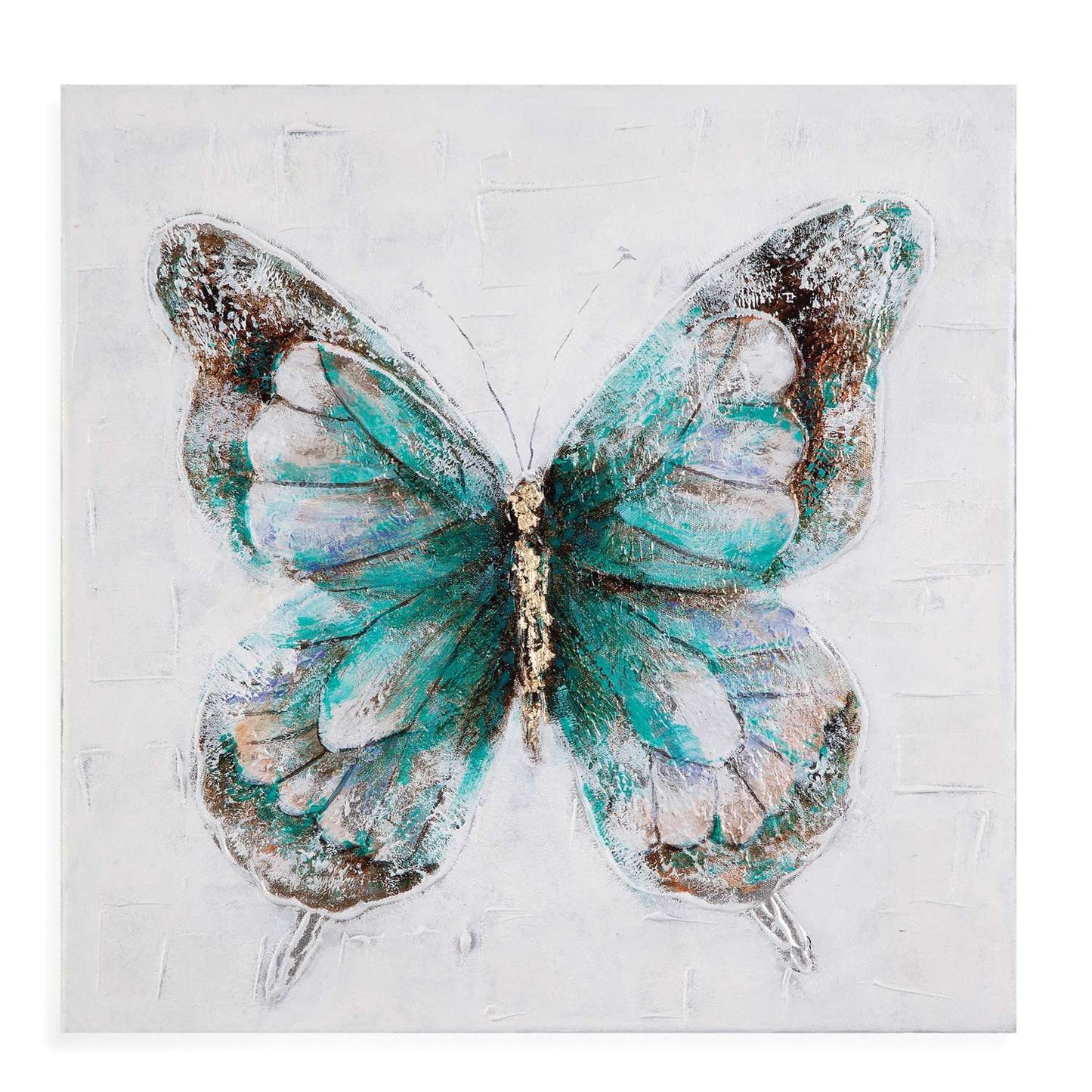 Metallic Butterflies Framed Canvas s/4 - Detail