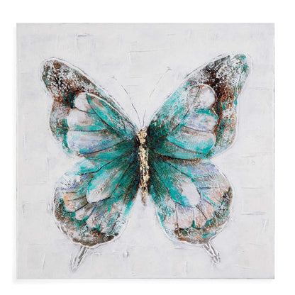Metallic Butterflies Framed Canvas s/4 - Detail