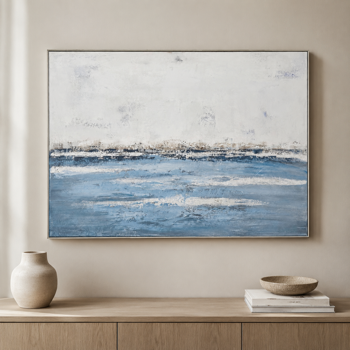 Soft Waves Framed Canvas - Main