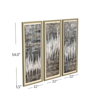 Estatic  Framed Canvas s/3 - Dimensional