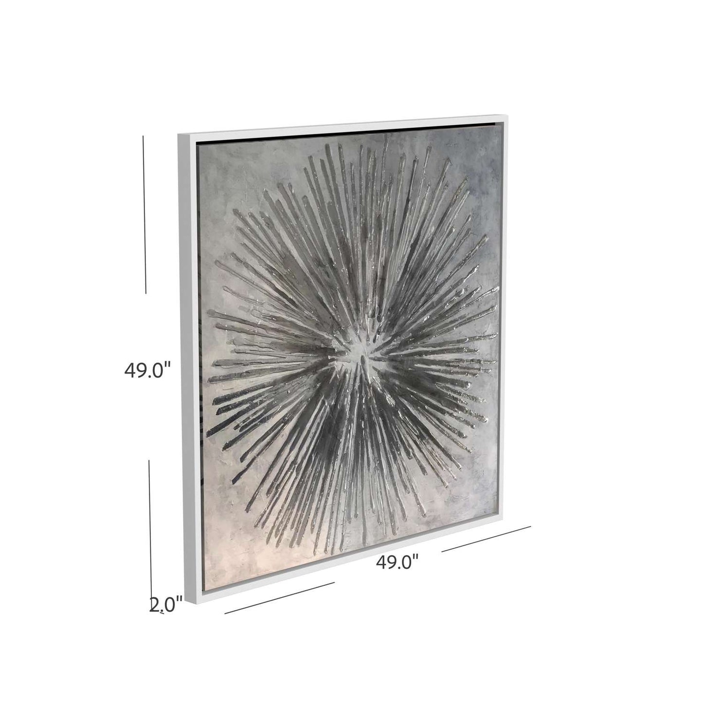Abstract White Frame Canvas Art - Dimensional