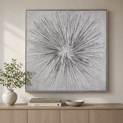 Abstract White Frame Canvas Art - Main