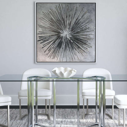 Abstract White Frame Canvas Art - Room Scene