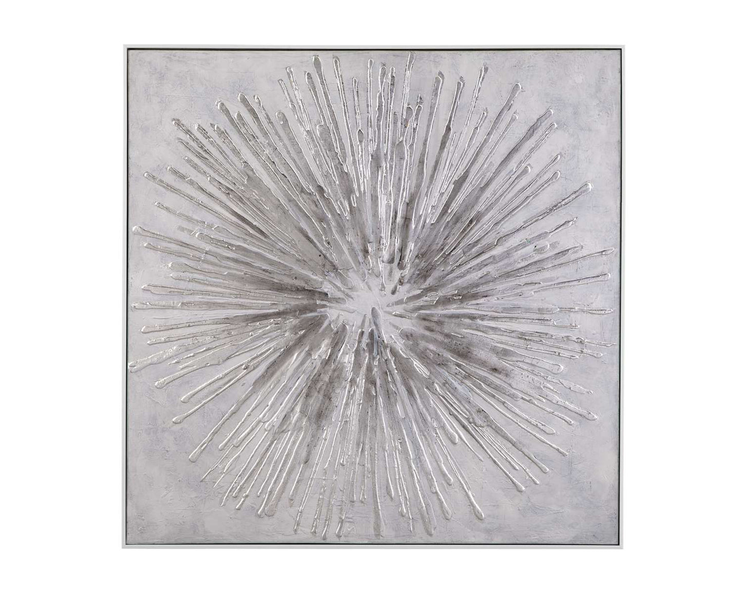 Abstract White Frame Canvas Art - Straight On