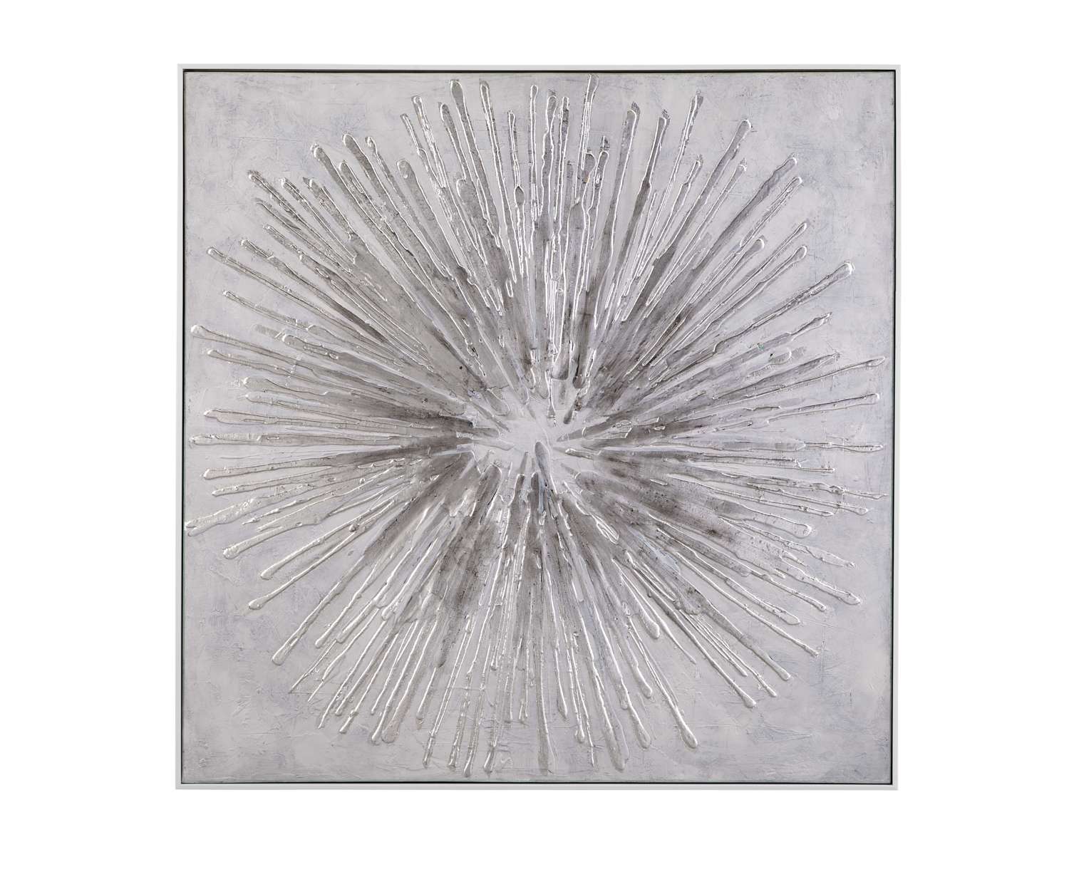 Abstract White Frame Canvas Art - Straight On